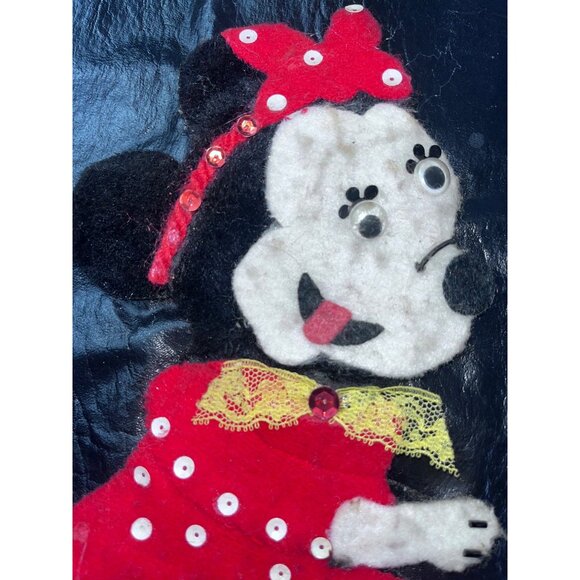 Vintage Mickey & Minnie Mouse Homemade Felt  Magnet on backs Hand Made Craft - Picture 6 of 8